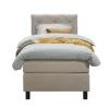 Leen Bakker Boxspring Liv geruit - beige - 90x200 cm - vierkante poot Best