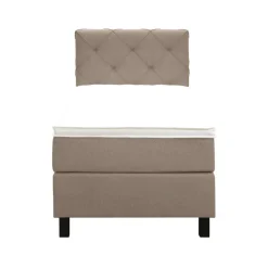 Leen Bakker Boxspring Liv geruit - beige - 90x200 cm - vierkante poot Best