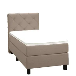 Leen Bakker Boxspring Liv geruit - beige - 90x200 cm - vierkante poot Best