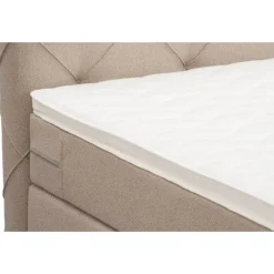 Leen Bakker Boxspring Liv geruit - beige - 90x200 cm - slanke poot Best
