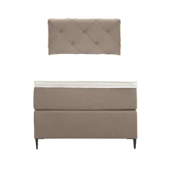 Leen Bakker Boxspring Liv geruit - beige - 90x200 cm - slanke poot Best