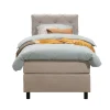 Leen Bakker Boxspring Liv geruit - beige - 90x200 cm - ronde poot Discount