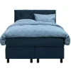 Leen Bakker Boxspring Liv geruit - blauw - 120x200 cm - ronde poot Sale