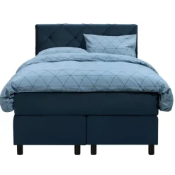 Leen Bakker Boxspring Liv geruit - blauw - 120x200 cm - ronde poot Sale