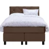 Leen Bakker Boxspring Liv geruit - bruin - 120x200 cm - vierkante poot Sale