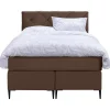 Leen Bakker Boxspring Liv geruit - bruin - 120x200 cm - slanke poot Best