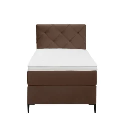 Leen Bakker Boxspring Liv geruit - bruin - 90x200 cm - slanke poot Online