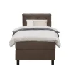 Leen Bakker Boxspring Liv geruit - bruin - 90x200 cm - vierkante poot Online