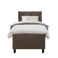 Leen Bakker Boxspring Liv geruit - bruin - 90x200 cm - vierkante poot Online