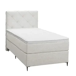 Leen Bakker Boxspring Liv geruit - ecru - 90x200 cm - slanke poot Clearance