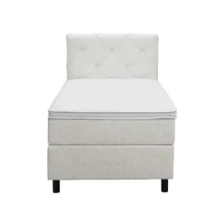 Leen Bakker Boxspring Liv geruit - ecru - 90x200 cm - ronde poot Sale