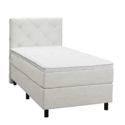 Leen Bakker Boxspring Liv geruit - ecru - 90x200 cm - ronde poot Sale