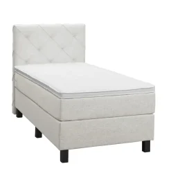 Leen Bakker Boxspring Liv geruit - ecru - 90x200 cm - vierkante poot Clearance