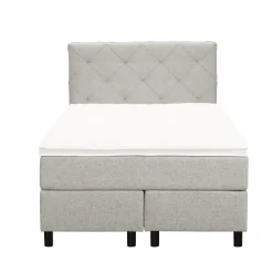 Leen Bakker Boxspring Liv geruit - ecru - 120x200 cm - ronde poot Clearance