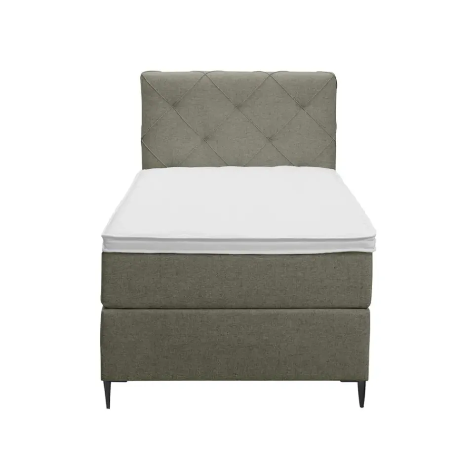 Leen Bakker Boxspring Liv geruit - groen - 90x200 cm - slanke poot Clearance