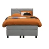 Leen Bakker Boxspring Liv geruit - lichtgrijs - 120x200 cm - vierkante poot Discount