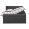 Leen Bakker Boxspring met opbergruimte en voetbord Liv geruit - antraciet - 180x200cm