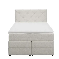 Leen Bakker Boxspring met opbergruimte Liv geruit - ecru - 120x200 cm Online