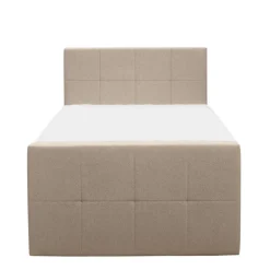 Leen Bakker Boxspring met opbergruimte en voetbord Liv geblokt - beige - 120x200cm