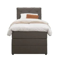 Leen Bakker Boxspring met opbergruimte Liv geruit - donkerbruin - 90x200 cm New