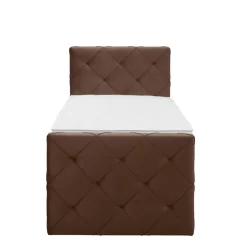 Leen Bakker Boxspring met opbergruimte en voetbord Liv geruit - bruin - 90x200cm New