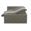 Leen Bakker Boxspring met opbergruimte en voetbord Liv geruit - groen - 180x200cm Online