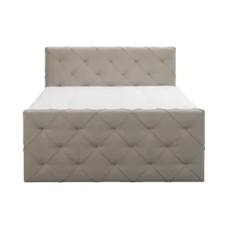 Leen Bakker Boxspring met opbergruimte en voetbord Liv geruit - beige - 140x200cm Discount