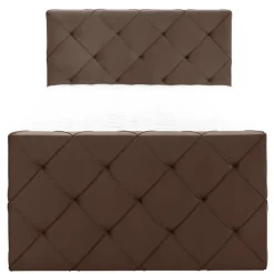 Leen Bakker Boxspring met opbergruimte en voetbord Liv geruit - bruin - 120x200cm Online