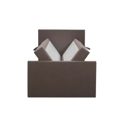 Leen Bakker Boxspring met opbergruimte en voetbord Liv egaal - donkerbruin - 120x200cm Clearance