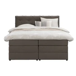 Leen Bakker Boxspring met opbergruimte Liv geruit - donkerbruin - 180x200 cm Hot