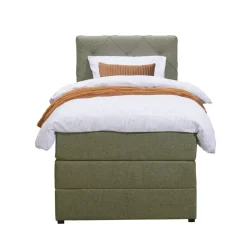 Leen Bakker Boxspring met opbergruimte Liv geruit - groen - 90x200 cm Online