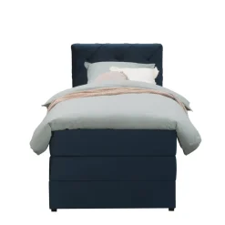 Leen Bakker Boxspring met opbergruimte Liv geruit - blauw - 90x200 cm Online