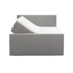 Leen Bakker Boxspring met opbergruimte en voetbord Liv geblokt - lichtgrijs - 180x200cm Hot