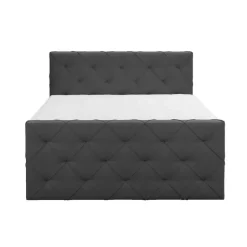 Leen Bakker Boxspring met opbergruimte en voetbord Liv geruit - antraciet - 160x200cm Sale