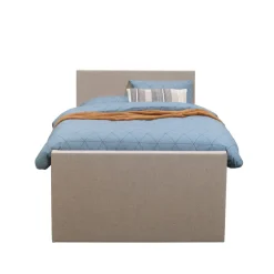 Leen Bakker Boxspring met opbergruimte en voetbord Liv egaal - beige - 120x200cm