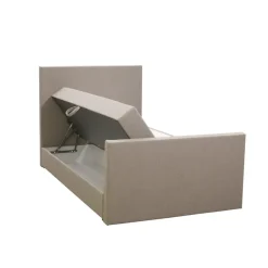 Leen Bakker Boxspring met opbergruimte en voetbord Liv egaal - beige - 120x200cm