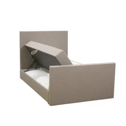 Leen Bakker Boxspring met opbergruimte en voetbord Liv egaal - beige - 120x200cm