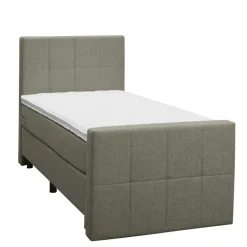 Leen Bakker Boxspring met voetbord Liv geblokt - groen - 90x200 cm - ronde poot Online