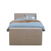 Leen Bakker Boxspring met voetbord Liv geblokt - beige - 120x200 cm - slanke poot Best