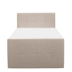 Leen Bakker Boxspring met voetbord Liv geblokt - beige - 120x200 cm - slanke poot Best