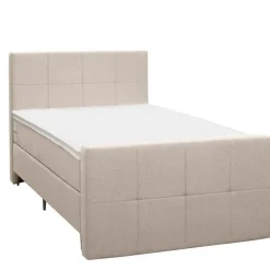 Leen Bakker Boxspring met voetbord Liv geblokt - beige - 120x200 cm - slanke poot Best
