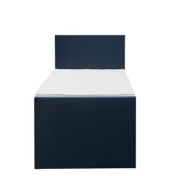 Leen Bakker Boxspring met voetbord Liv egaal - blauw - 90x200 cm - ronde poot Online