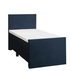 Leen Bakker Boxspring met voetbord Liv egaal - blauw - 90x200 cm - ronde poot Online