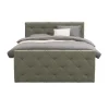 Leen Bakker Boxspring met voetbord Liv geruit - groen - 140x200 cm - slanke poot Best