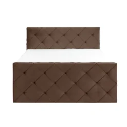 Leen Bakker Boxspring met voetbord Liv geruit - bruin - 180x200 cm - slanke poot Hot