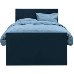 Leen Bakker Boxspring met voetbord Liv egaal - blauw - 120x200 cm - slanke poot Clearance
