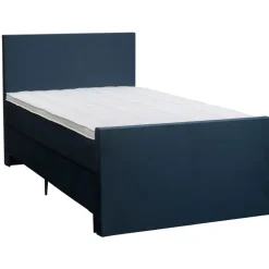Leen Bakker Boxspring met voetbord Liv egaal - blauw - 120x200 cm - slanke poot Clearance
