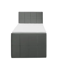 Leen Bakker Boxspring met voetbord Liv geblokt - grijs - 90x200 cm - vierkante poot