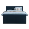 Leen Bakker Boxspring met voetbord Liv geblokt - blauw - 160x200 cm - slanke poot