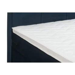 Leen Bakker Boxspring met voetbord Liv geblokt - blauw - 160x200 cm - slanke poot